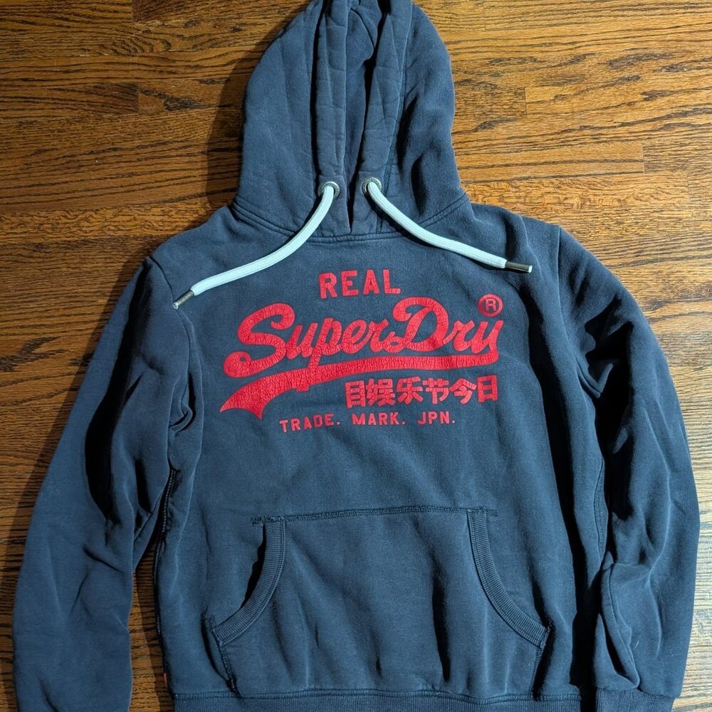 Superdry Hoodie - Medium - Navy Blue